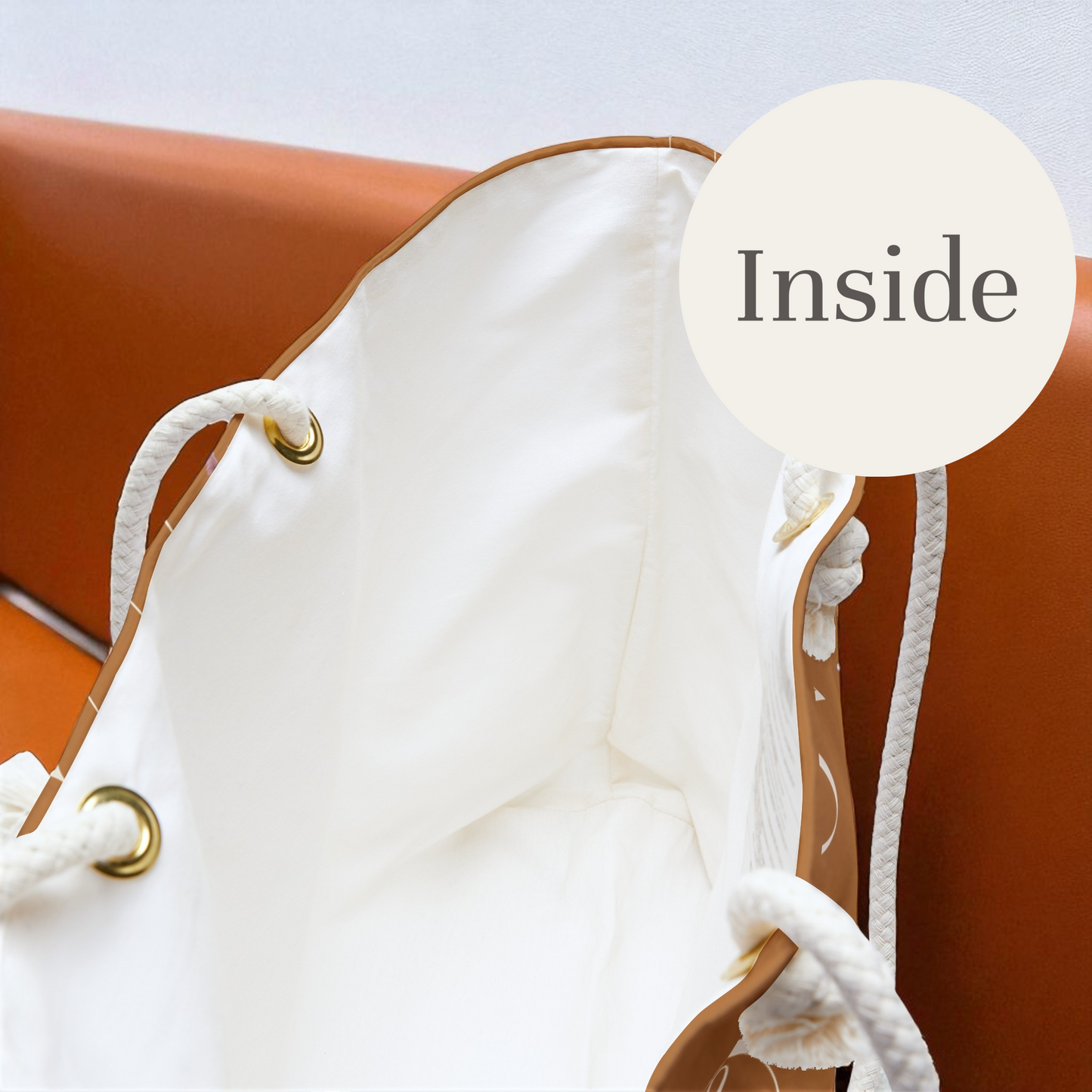 Travel Tote -Light Brown- Christian Inspirational Weekend Tote Bag Carryall
