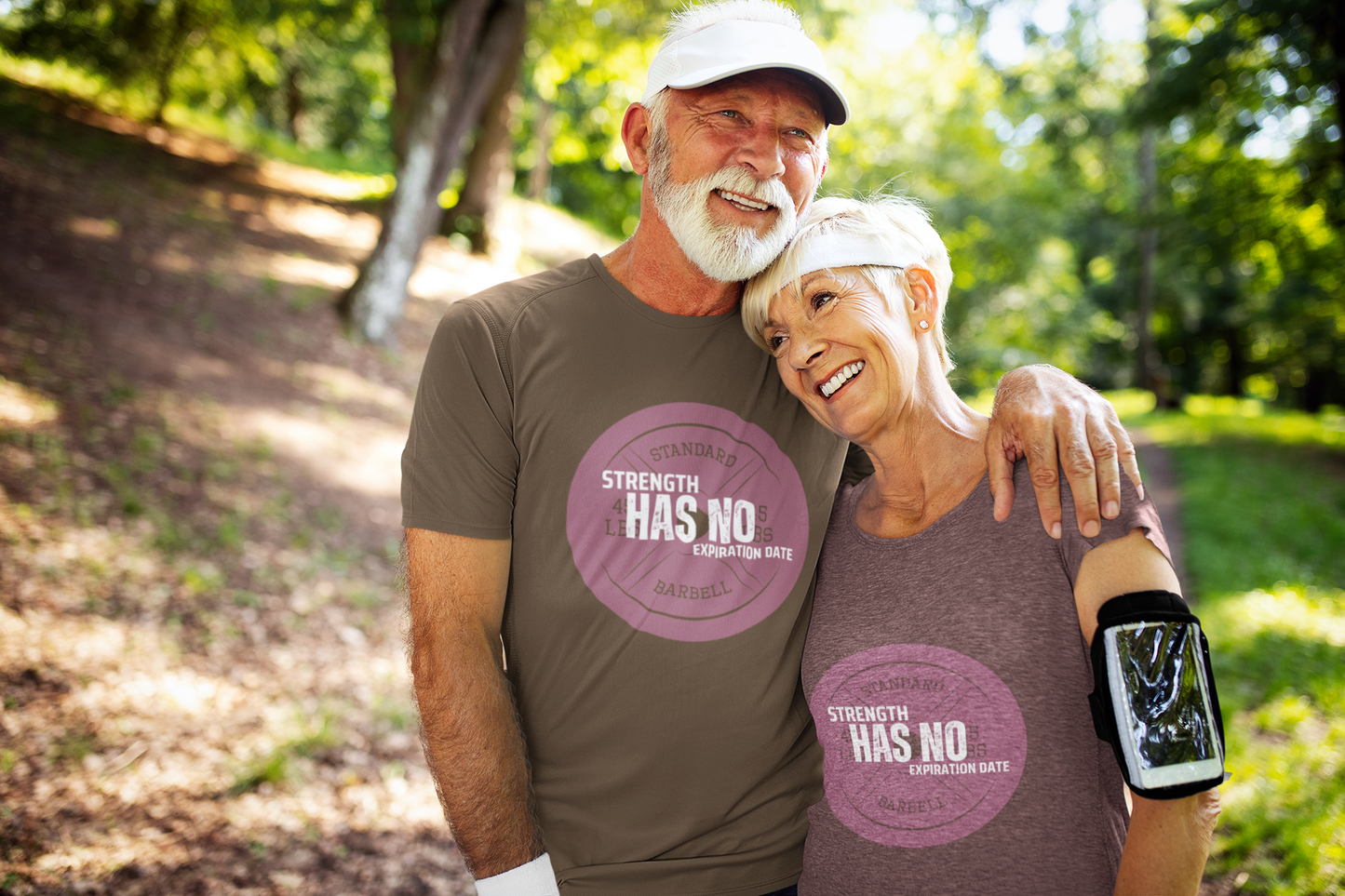 Strength Has No Expiration Date™ Motivational Senior Fitness T-Shirt Active Lifestyle Tee for Strong Ageless Living