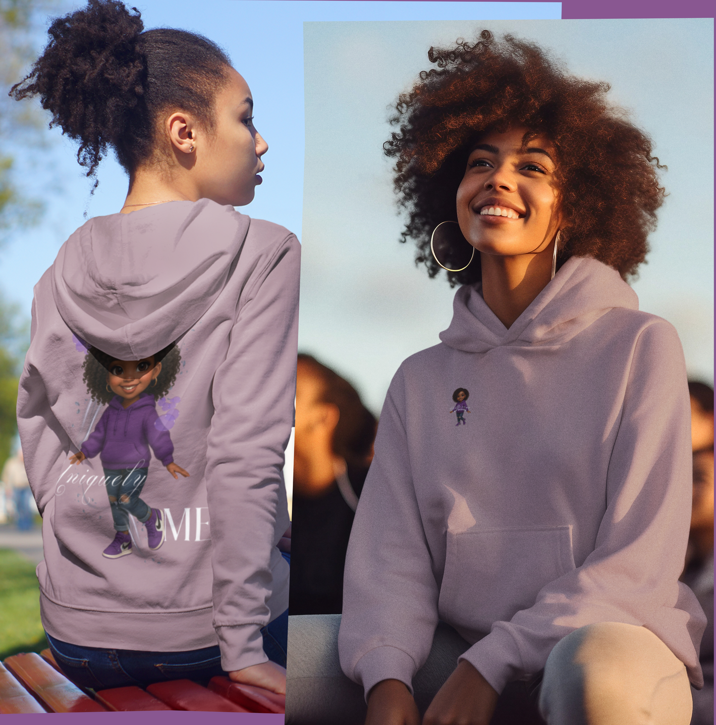 Uniquely Me Hoodie Motivational Graphic Sweatshirt for Confident Women