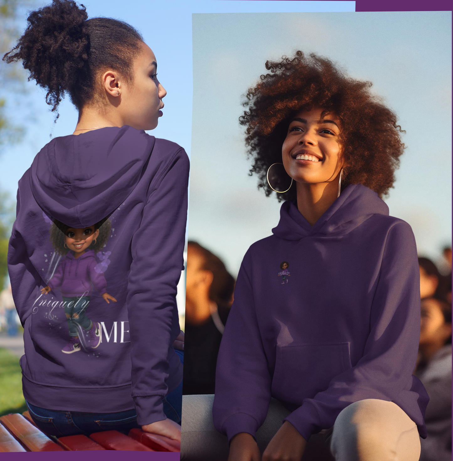Uniquely Me Hoodie Motivational Graphic Sweatshirt for Confident Women