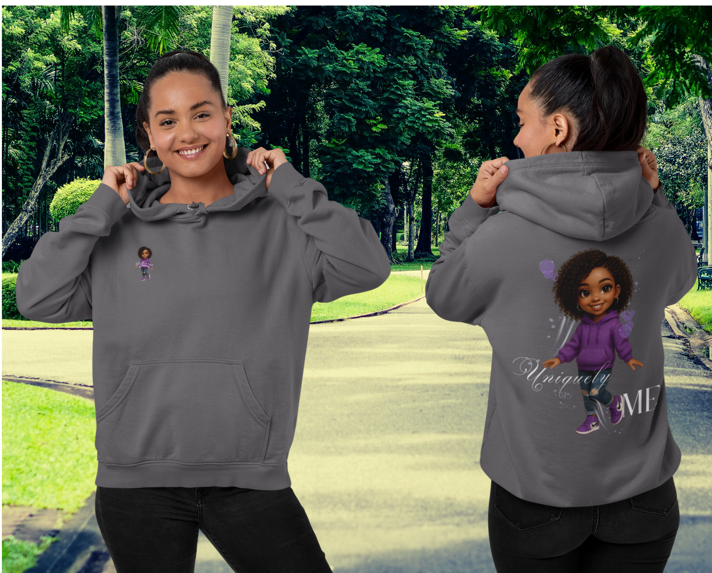 Uniquely Me Hoodie Motivational Graphic Sweatshirt for Confident Women