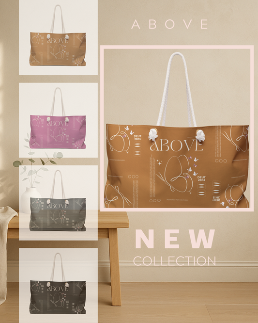 Travel Tote -Light Brown- Christian Inspirational Weekend Tote Bag Carryall