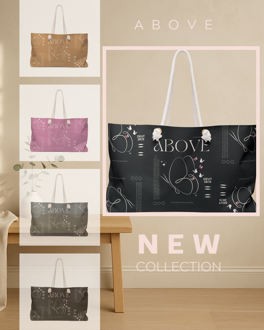 Travel Tote Black Christian Inspirational Weekend Tote Bag Carryall