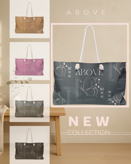 Travel Tote -Grey - Christian Inspirational Weekend Tote Bag Carryall